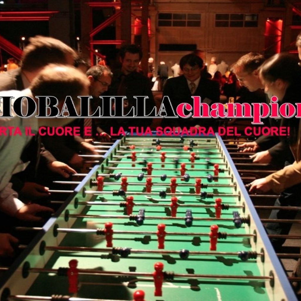 Un emozionante e divertente torneo a squadre basato su sfide di calciobalilla in due modalità: da 11 contro 11 (con 4 o 5 palline contemporaneamente in campo) e 4 contro 4, sui quali si alternano le squadre formate dai partecipanti all’evento.