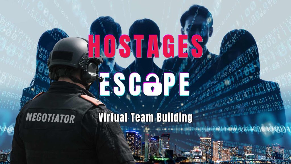 Un numero indefinito di ostaggi - si teme oltre 200 - è stato catturato da un terrorista. In questa Escape Rooom Virtuale dovrai superare una serie di prove e collaborare con gli altri membri del tuo ''virtual team'' per riuscire a liberarli. Sei pronto?